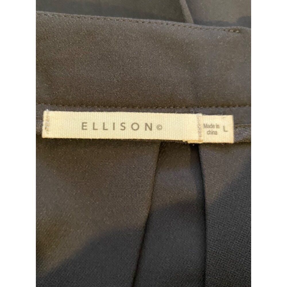 Ellison Black Pleated Skirt With Gold Hardware Accent Size L - Picture 3 of 10